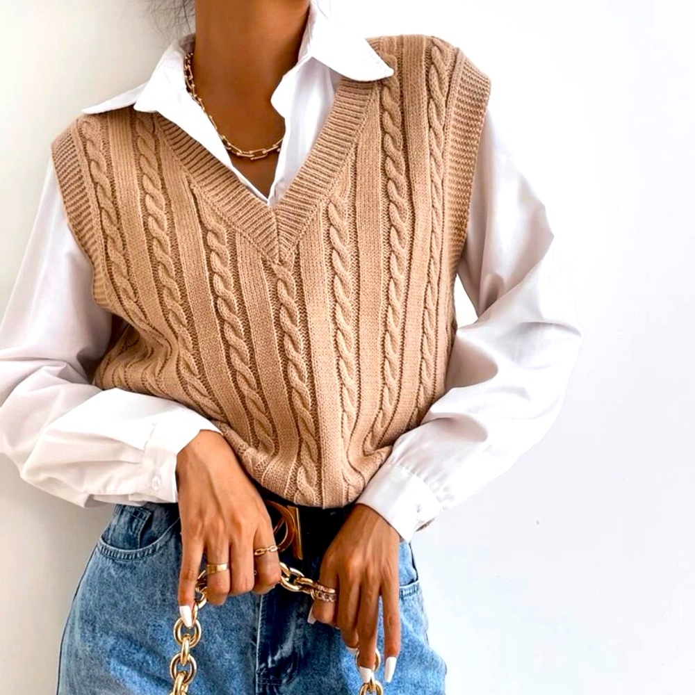 Tan Vest without Blouse